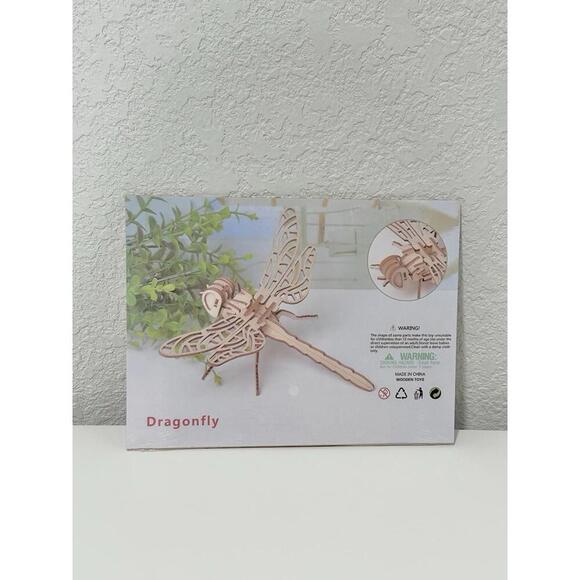 NEW 3D Wooden Insect Model Set of 6 Dragonfly Mantis Scorpion Bee Self Assembly - Picture 10 of 12